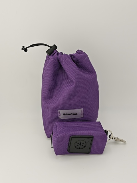 Saszetka na smaczki z etui na kupoworki | violet | gratis woreczki