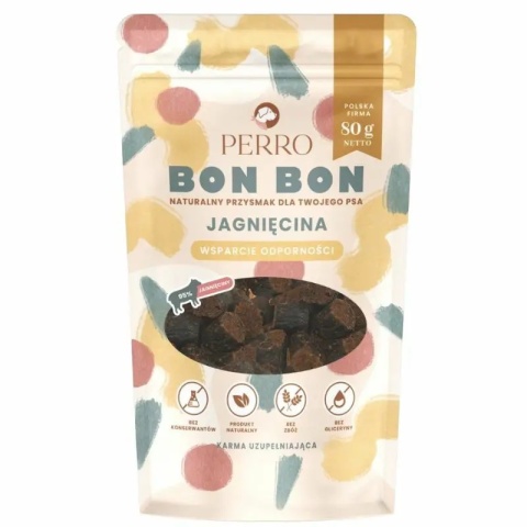 Smaczki BonBon Jagnięcina 80g z dziką różą