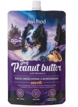 Lovi Food Peanut Butter with Blueberry - pasta orzechowa dla psa i kota, z borówkami - 300g