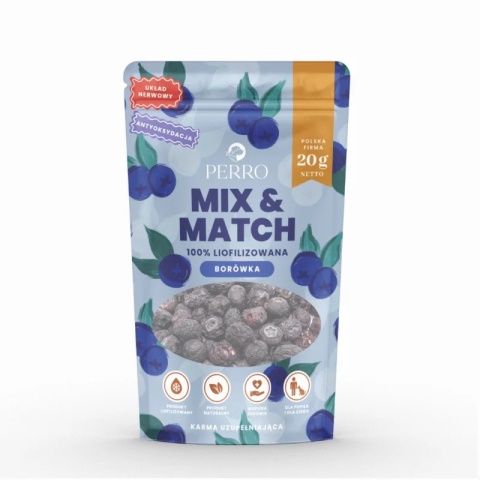 MIX & MATCH Borówka amerykańskaPrzysmaki liofilizowane20g Perro