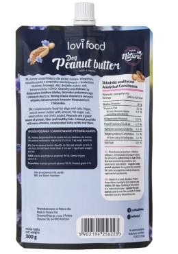Lovi Food Peanut Butter with Linseed - pasta orzechowa dla psa i kota, z siemieniem lnianym